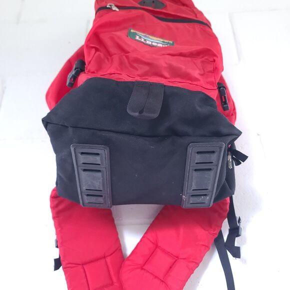 Vintage LL Bean Hiking Backpack M847 Nylon Mount Katahdin Red W/black Bottom EUC main image 12